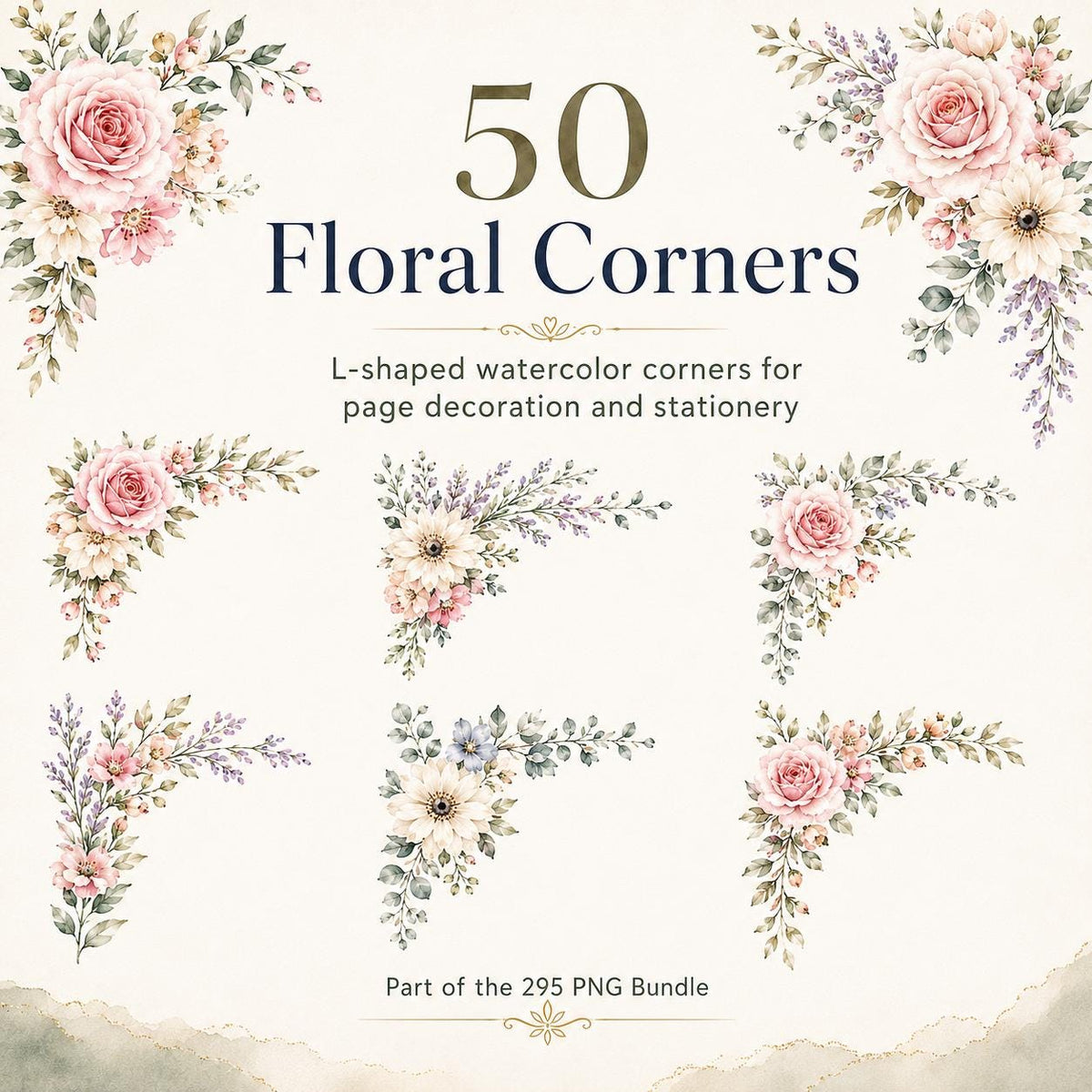 50 floral corners