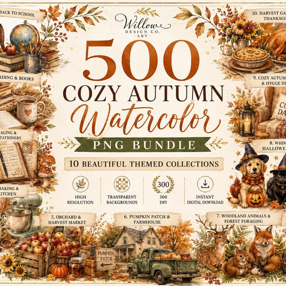 Example clipart bundles artwork from WillowDesignCoArt